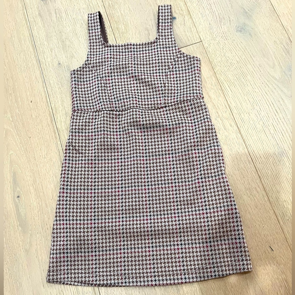 Abercrombie Kids | Jumper Dress | Houndstooth | Brown | Girls Size 5/6